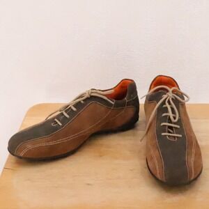 Geox Respira Y2K Suede Sneakers Mens Size 41 US 8 Brown Olive Athleisure Gorp